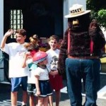 Smokey The Bear with some local kids