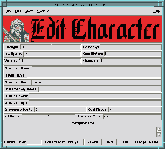 Character Screen