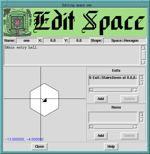 Space Editor Screen