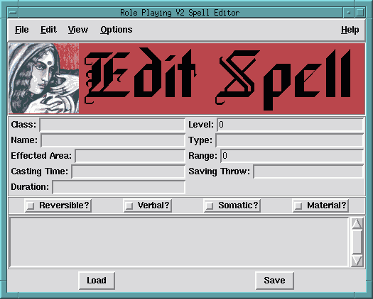 Spell Editor Screen
