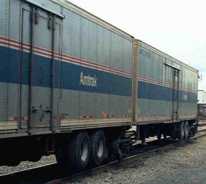 Figure 2: RoadRailers on the tail end of the eastbound Lake Shore Limited.